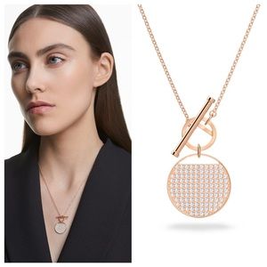 Auth Swarovski Ginger T Bar Necklace Rose Gold | BNIB Gift Box